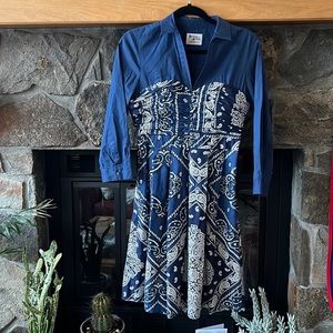 Blue Paisley Anthropologie Dress - Warm, Stylish, Cute